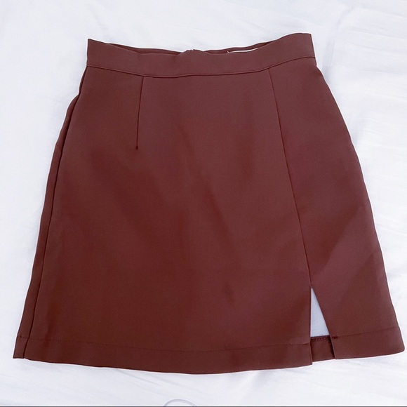 Yesstyle Brown Slit Skirt - Picture 1 of 1